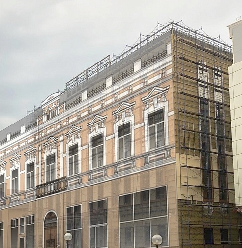 Фальшфасад сетка с изображением на строительные леса - stroymarket66.ru - Челябинск